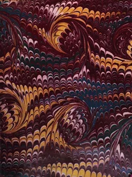 Papier marbré de la couverture intérieure du livre, Les serpents d